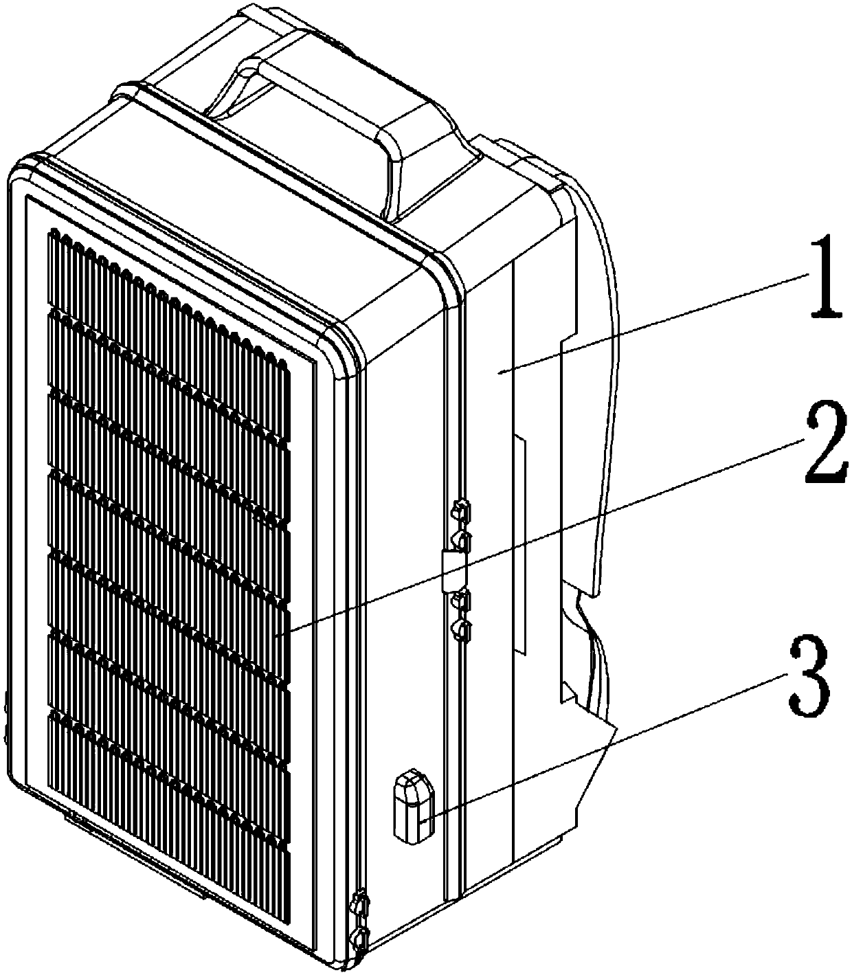 Massage device and backpack with the massage device