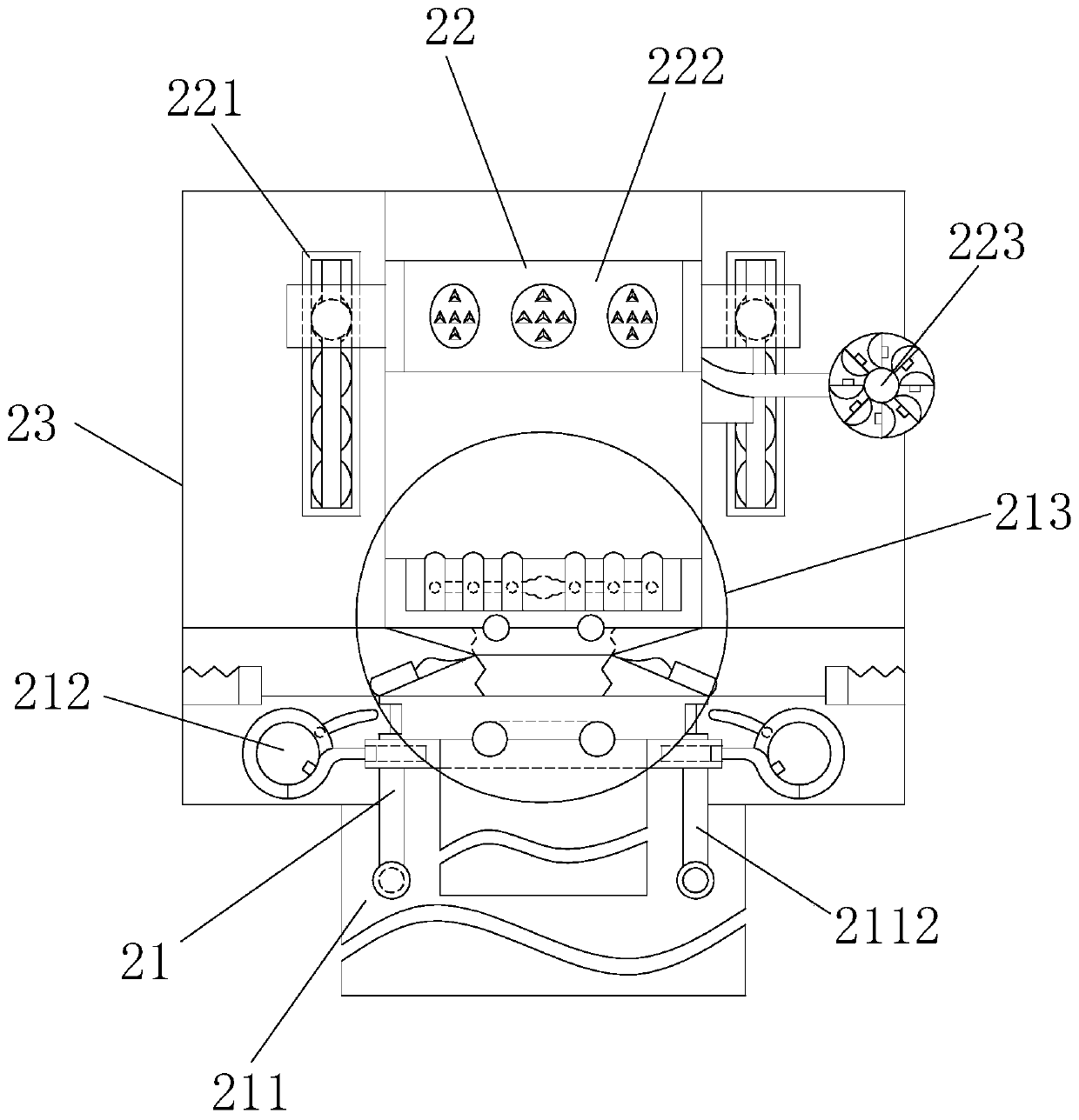 Stabilizing smoothening and rotary grinding device for capacitor tank sealing equipment