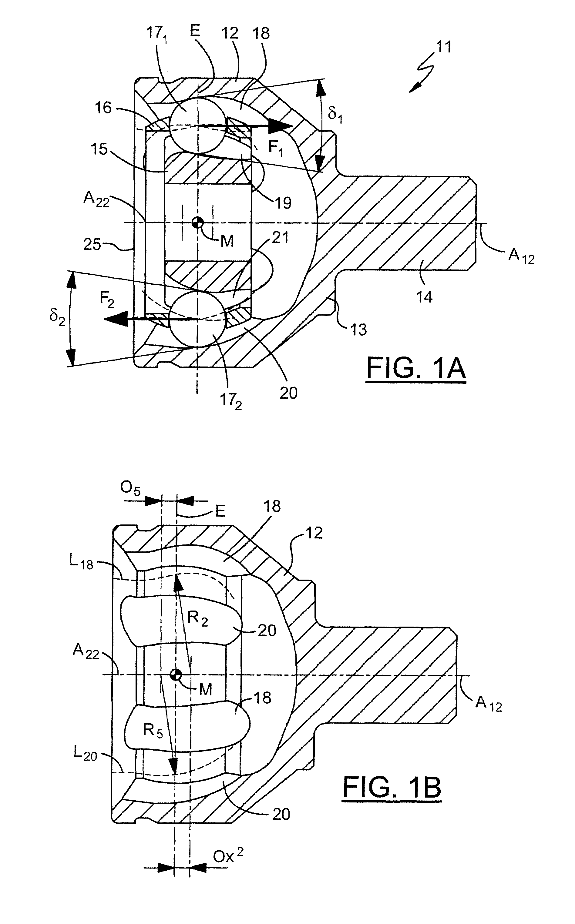 Counter track joint with track turning point