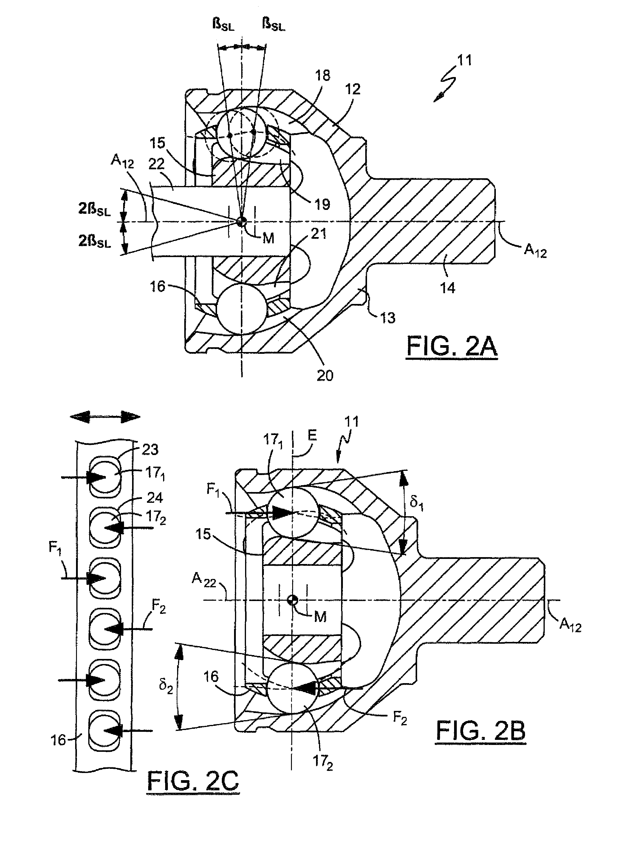 Counter track joint with track turning point