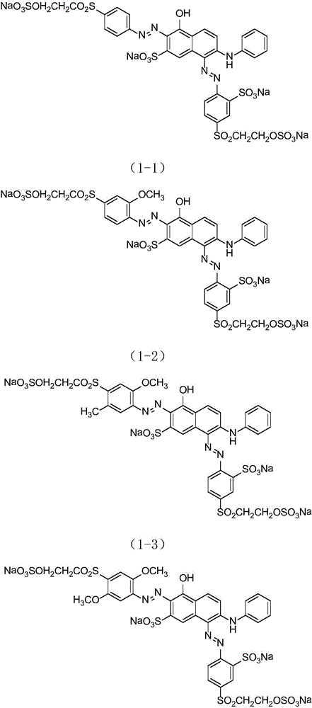 Dark red reactive dye and preparation method thereof