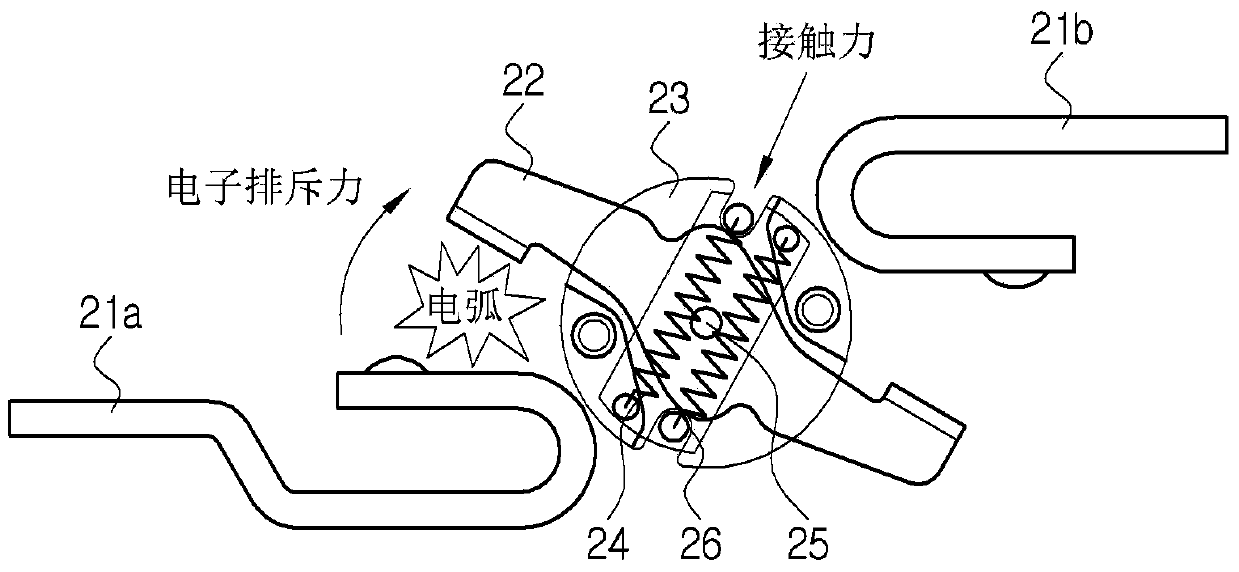 Molded case circuit breaker having pressurized contact fixing structure