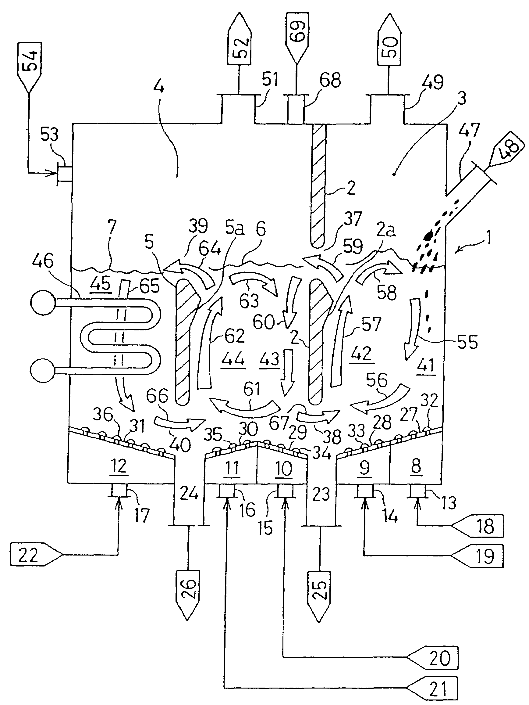 Fluidized-bed gasification and combustion furnace