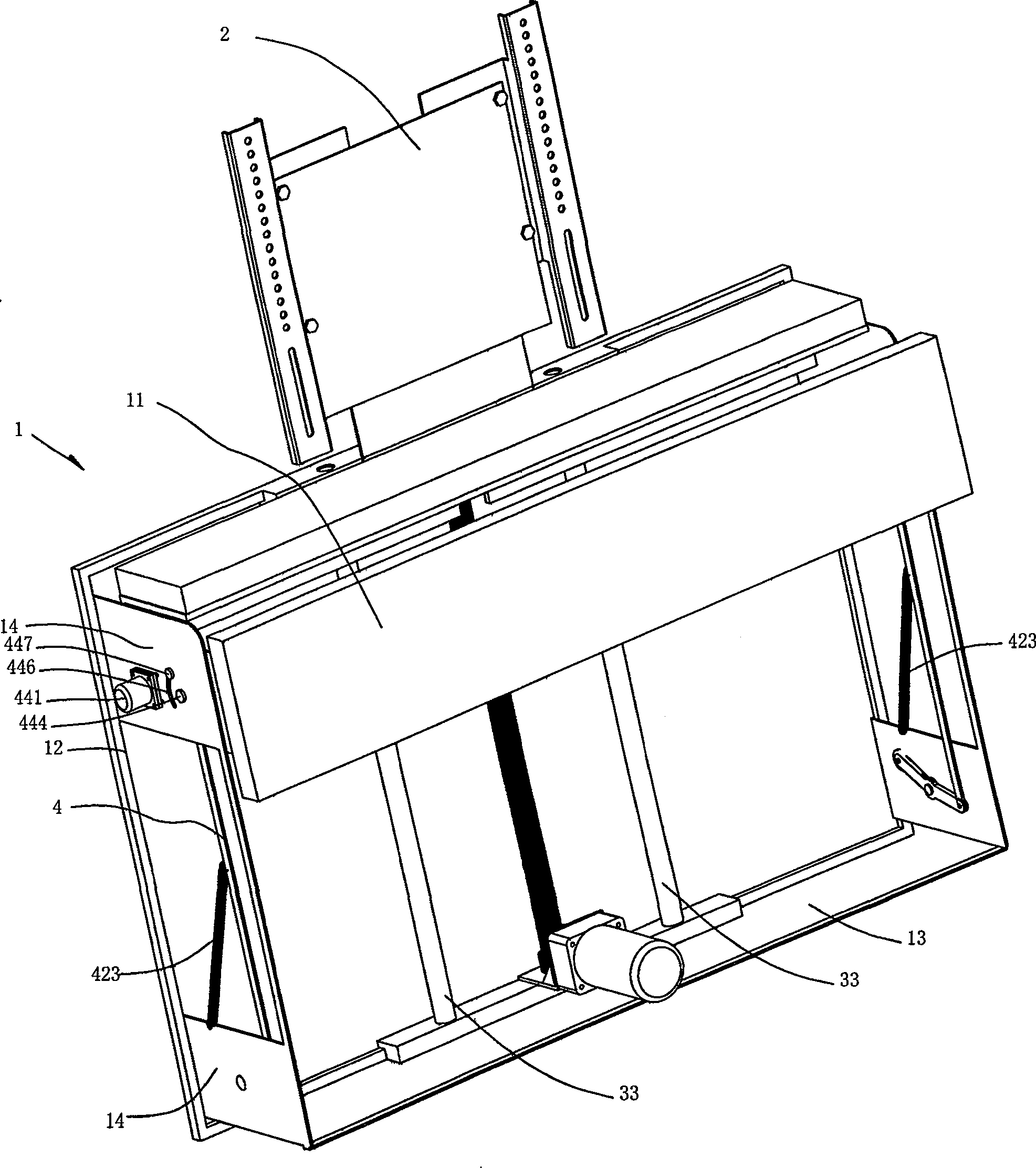 Panel television or liquid crystal display screen lifting machine