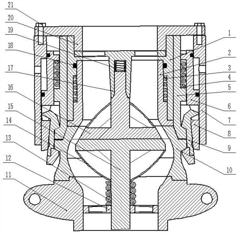 Novel emergency release device for stern oil receiving port of shuttle tanker