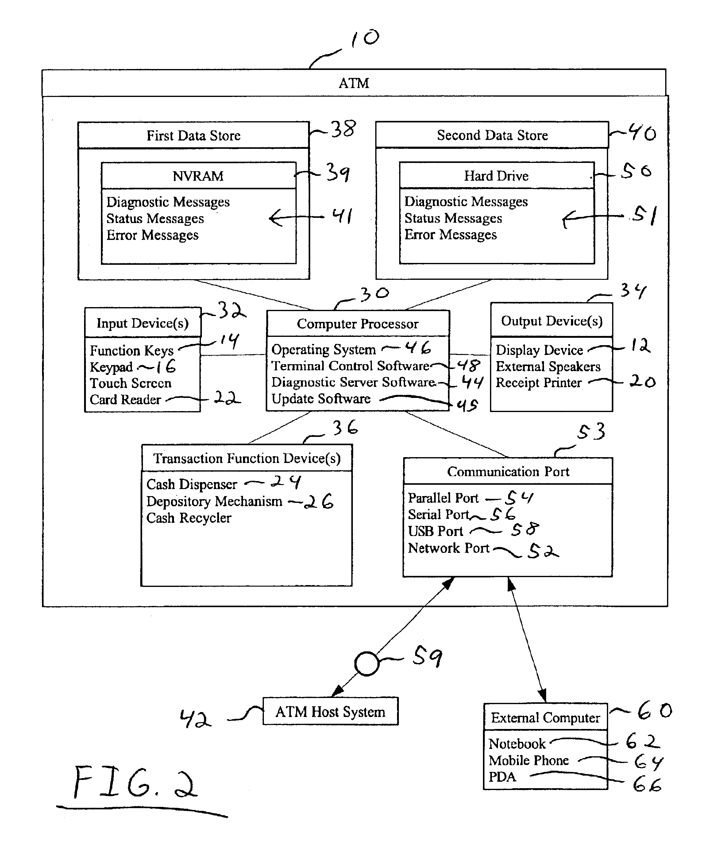 Automated banking machine diagnostic system and method