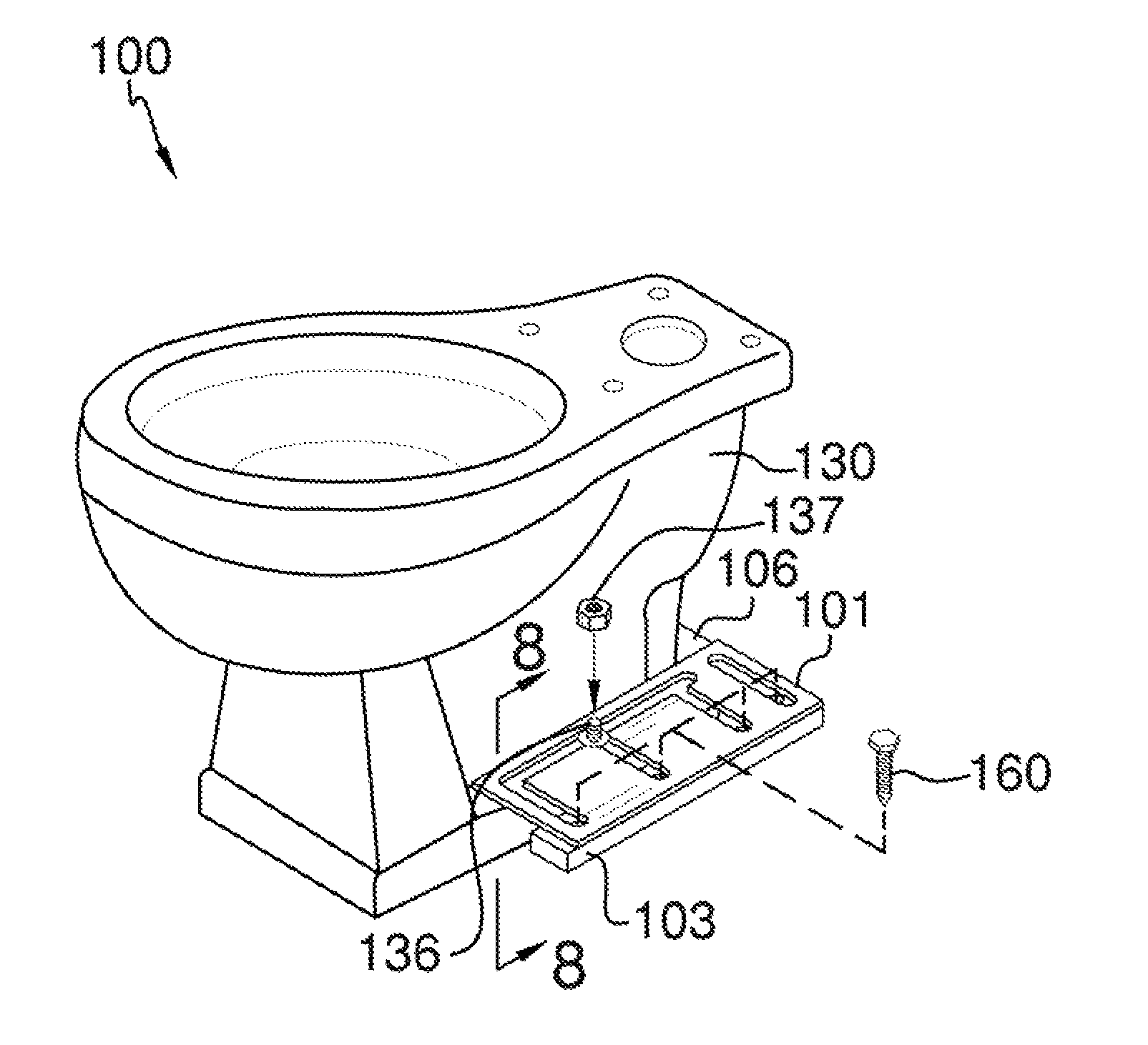 U-shaped closet flange