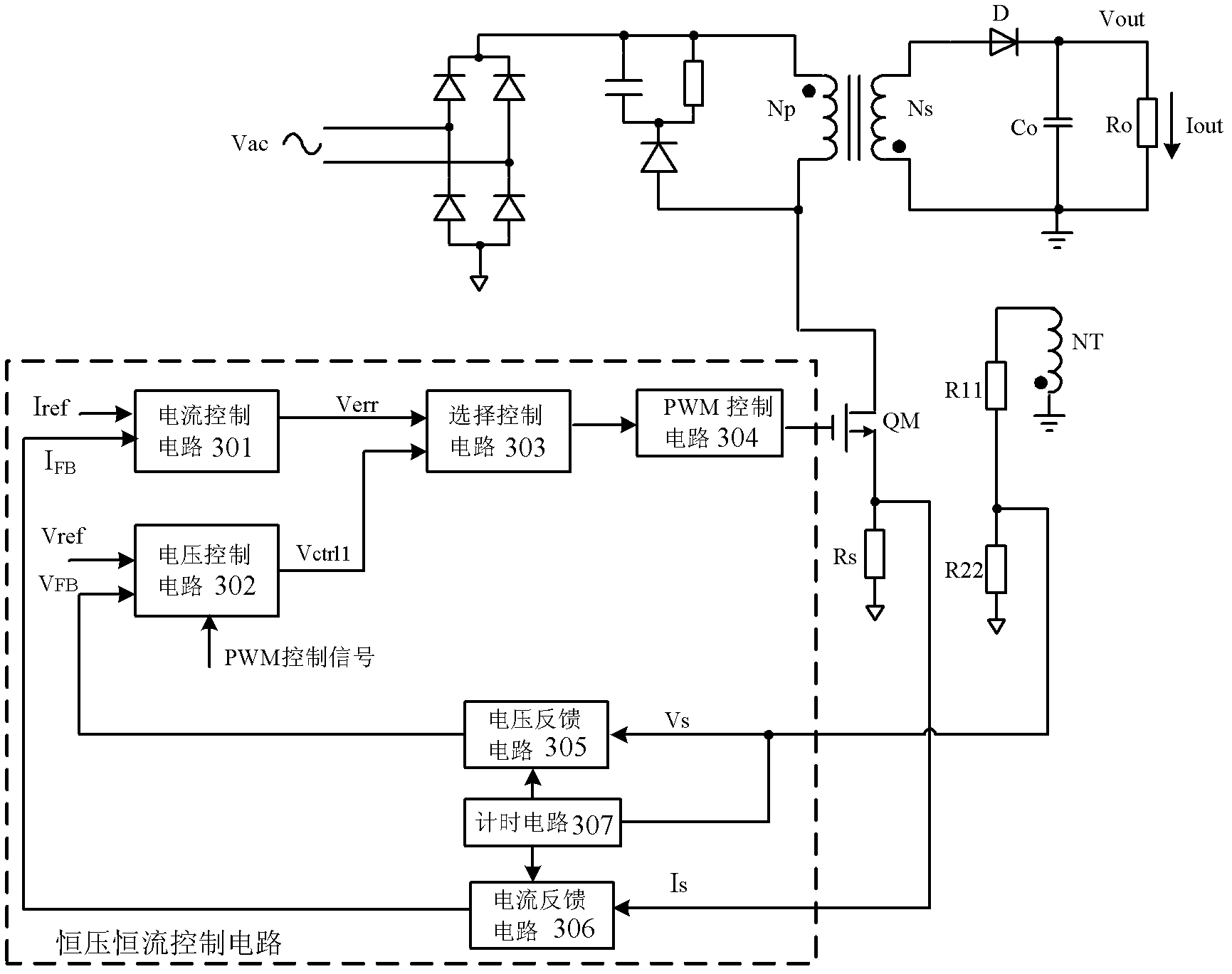 Constant voltage constant current control circuit and control method thereof