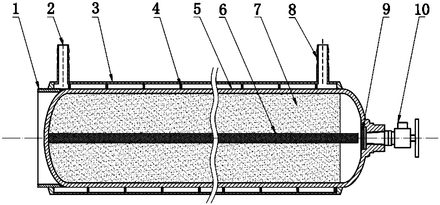 Hydrogen storage tank with external heat exchanging structure