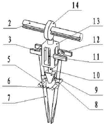 End actuator of dry land plug tray transplanter