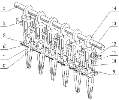 End actuator of dry land plug tray transplanter