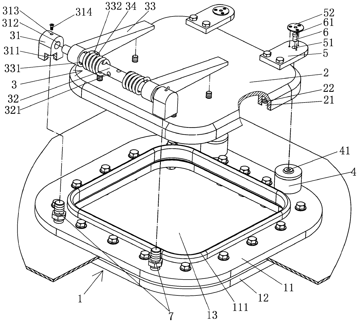 Pressure relief valve with rapid cover opening function