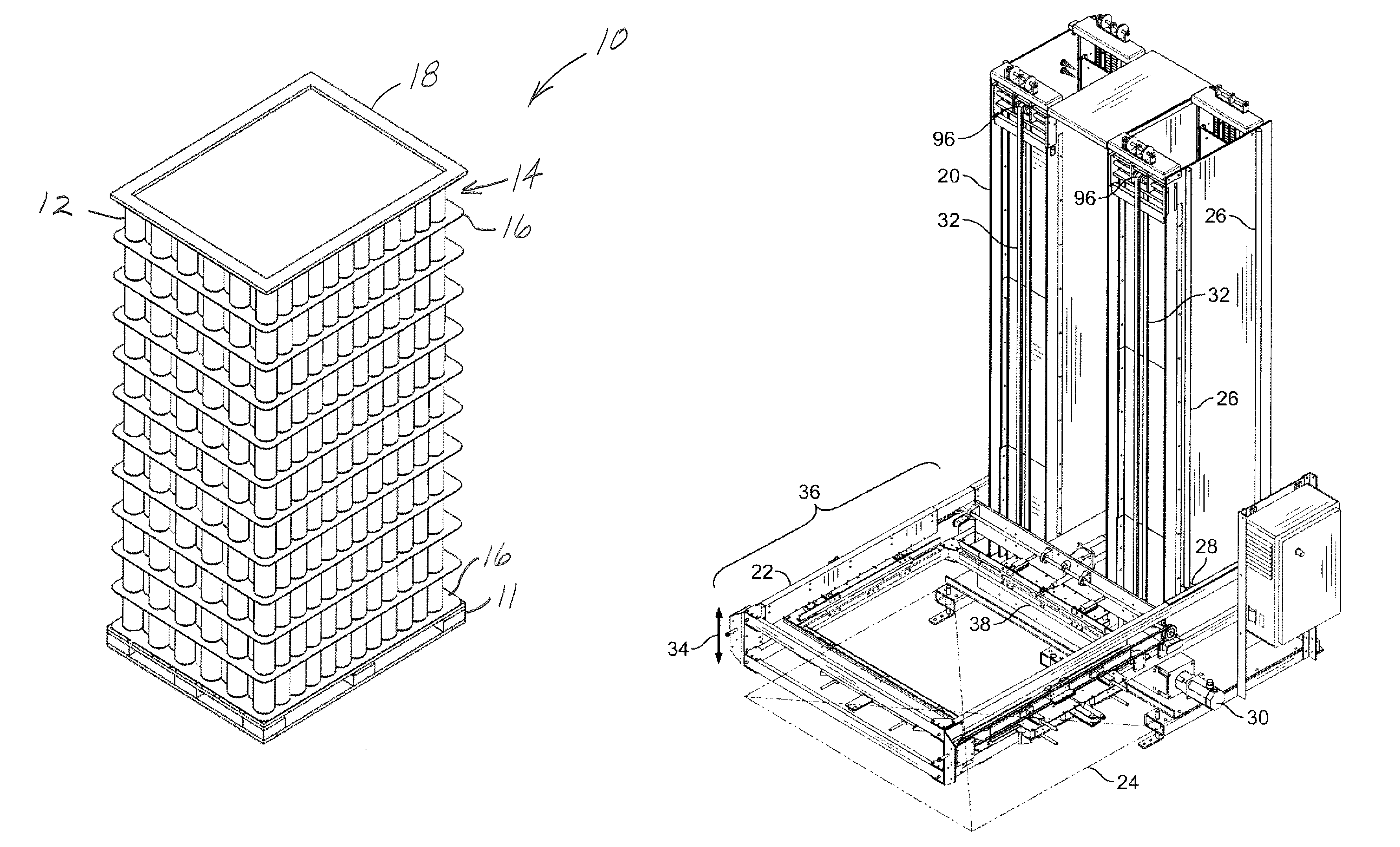 System and method for palletizing articles