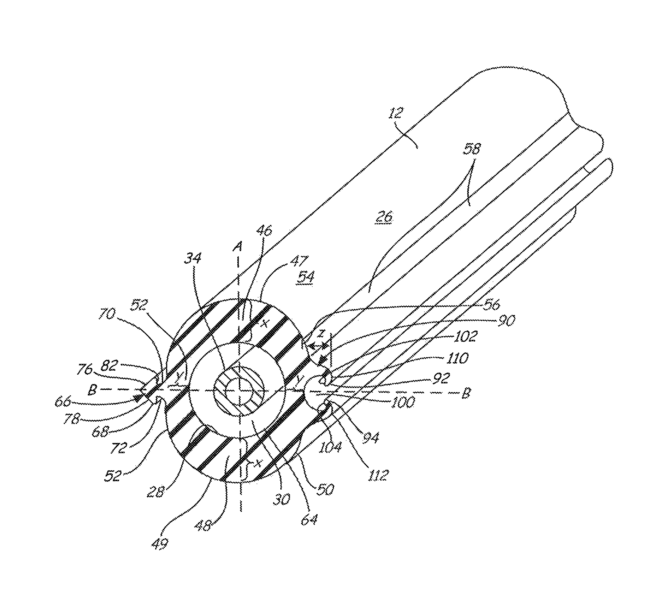 Asymmetrical locking tube