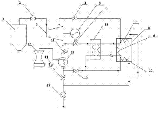 System utilizing absorption heat pump to recover exhaust steam waste heat of power station and heat boiler supply water