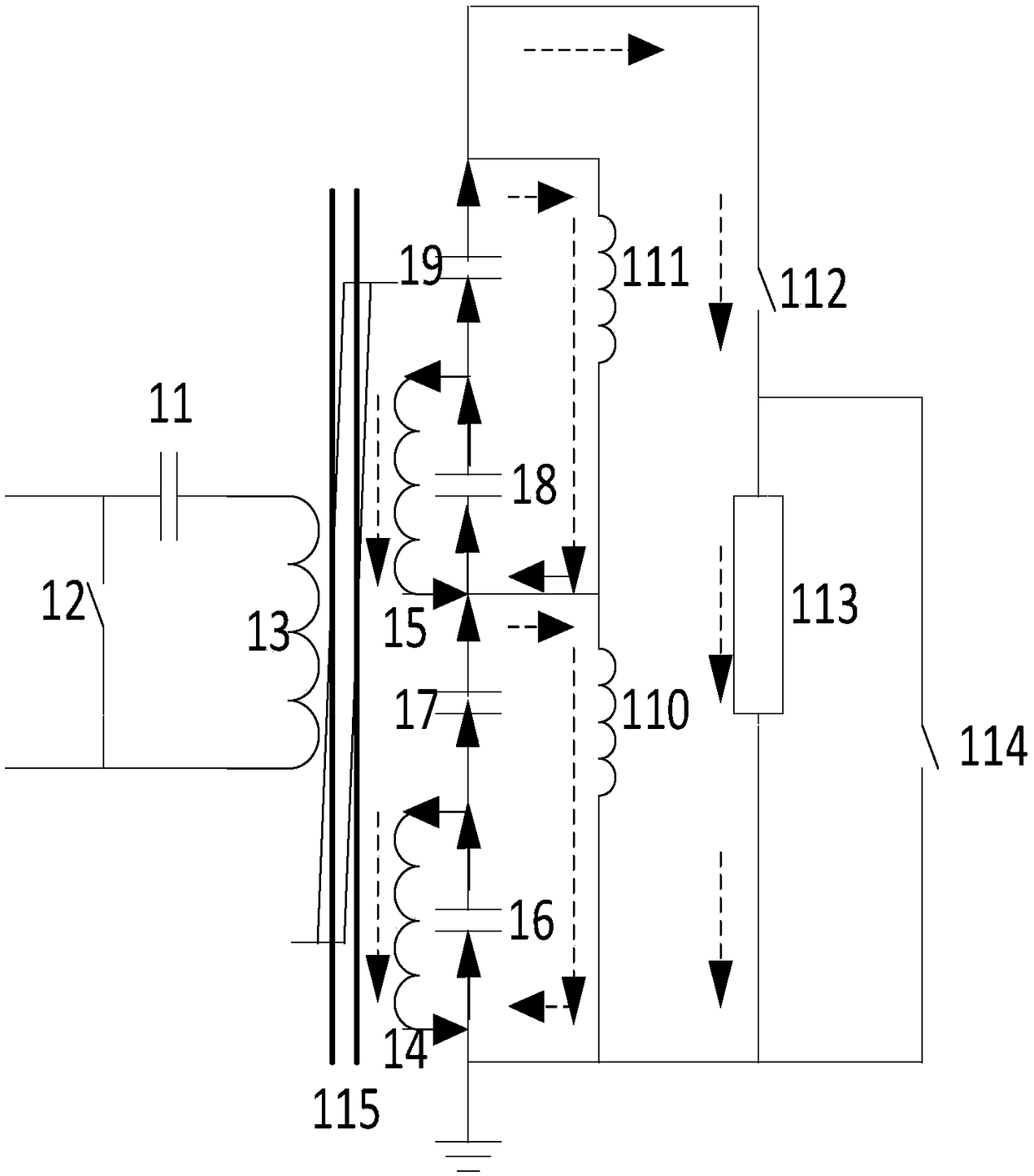 Approximate square wave Marx generator based on magnetic switch