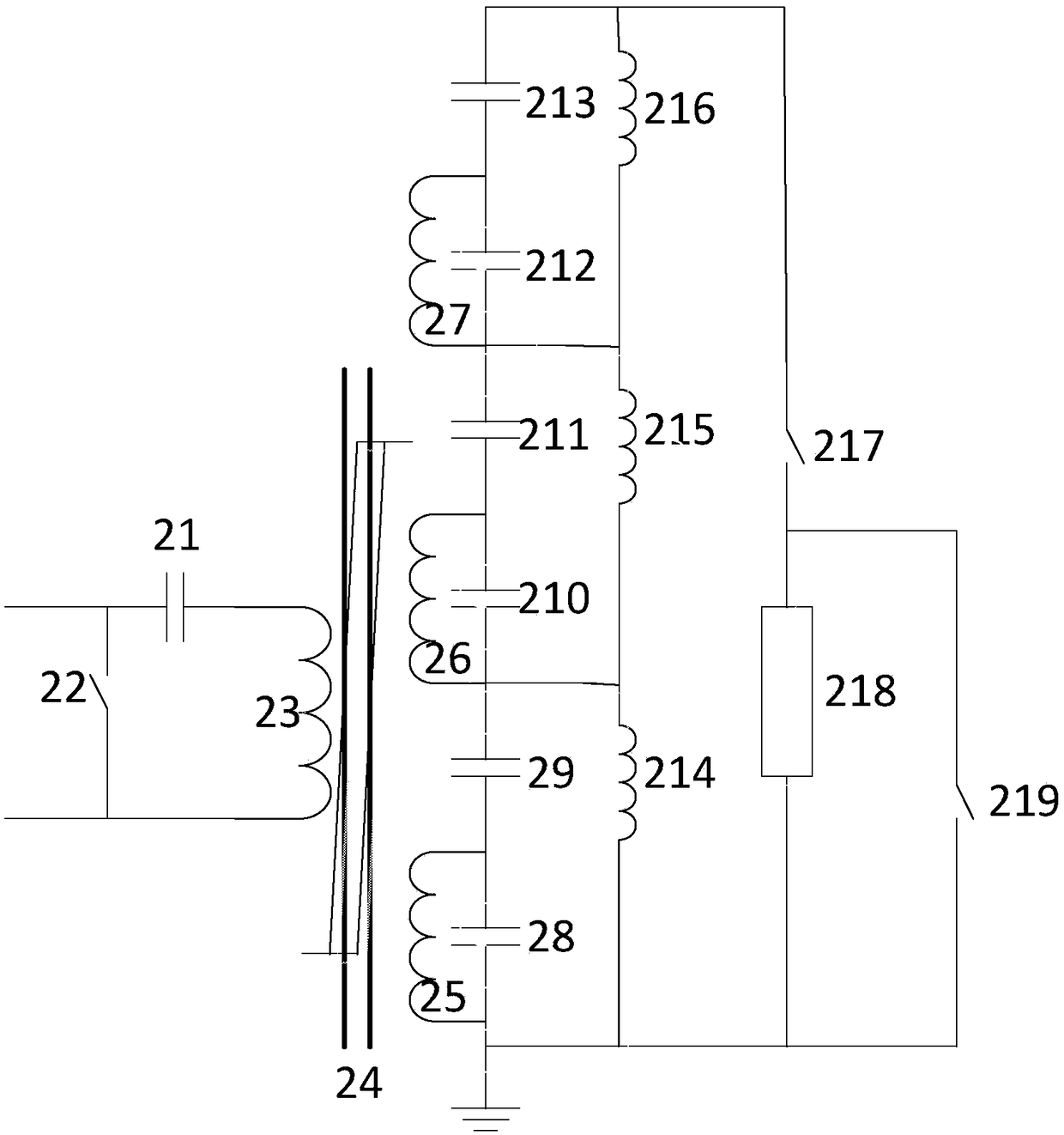 Approximate square wave Marx generator based on magnetic switch