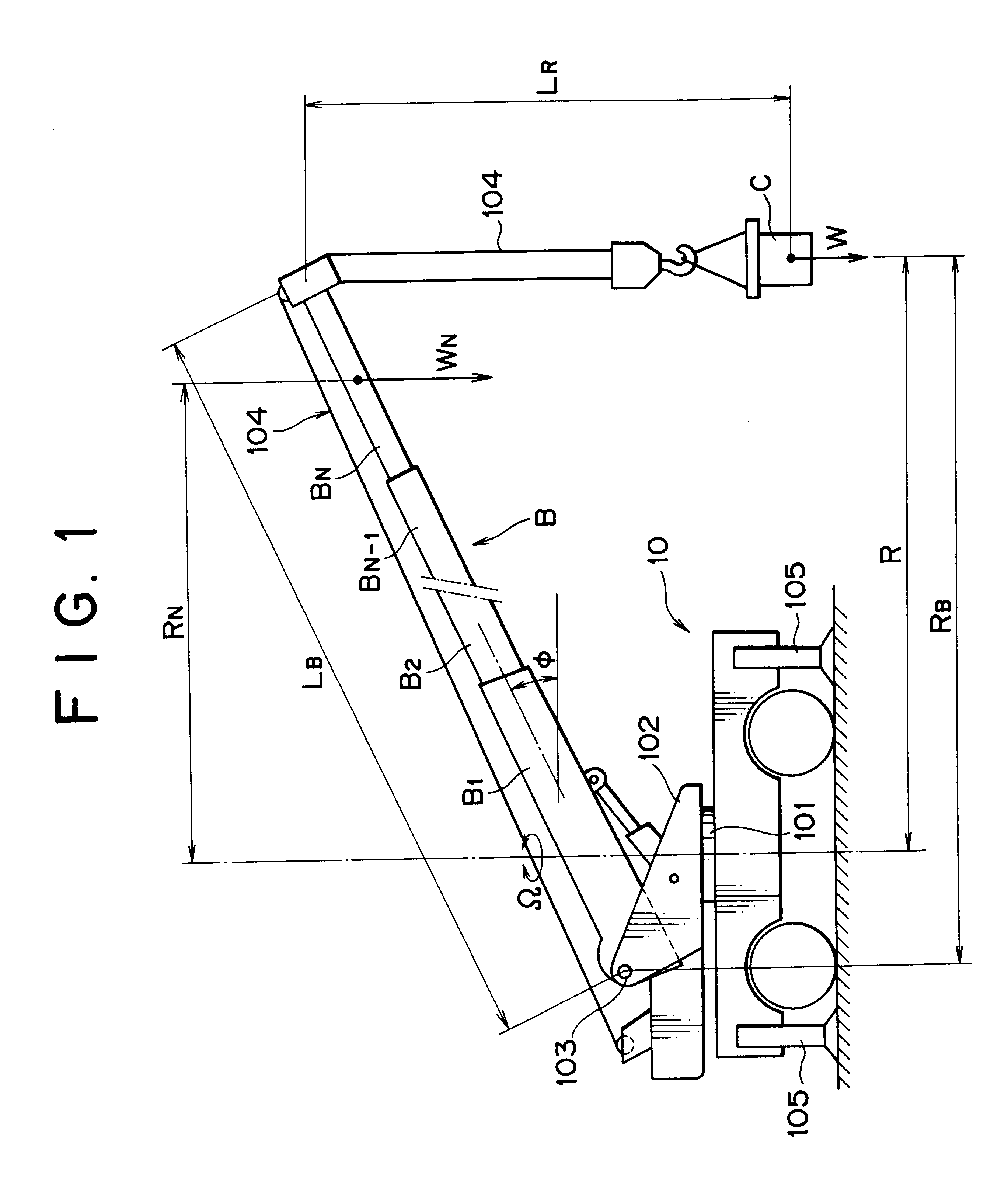 Swing type machine and method for setting a safe work area and a rated load in same