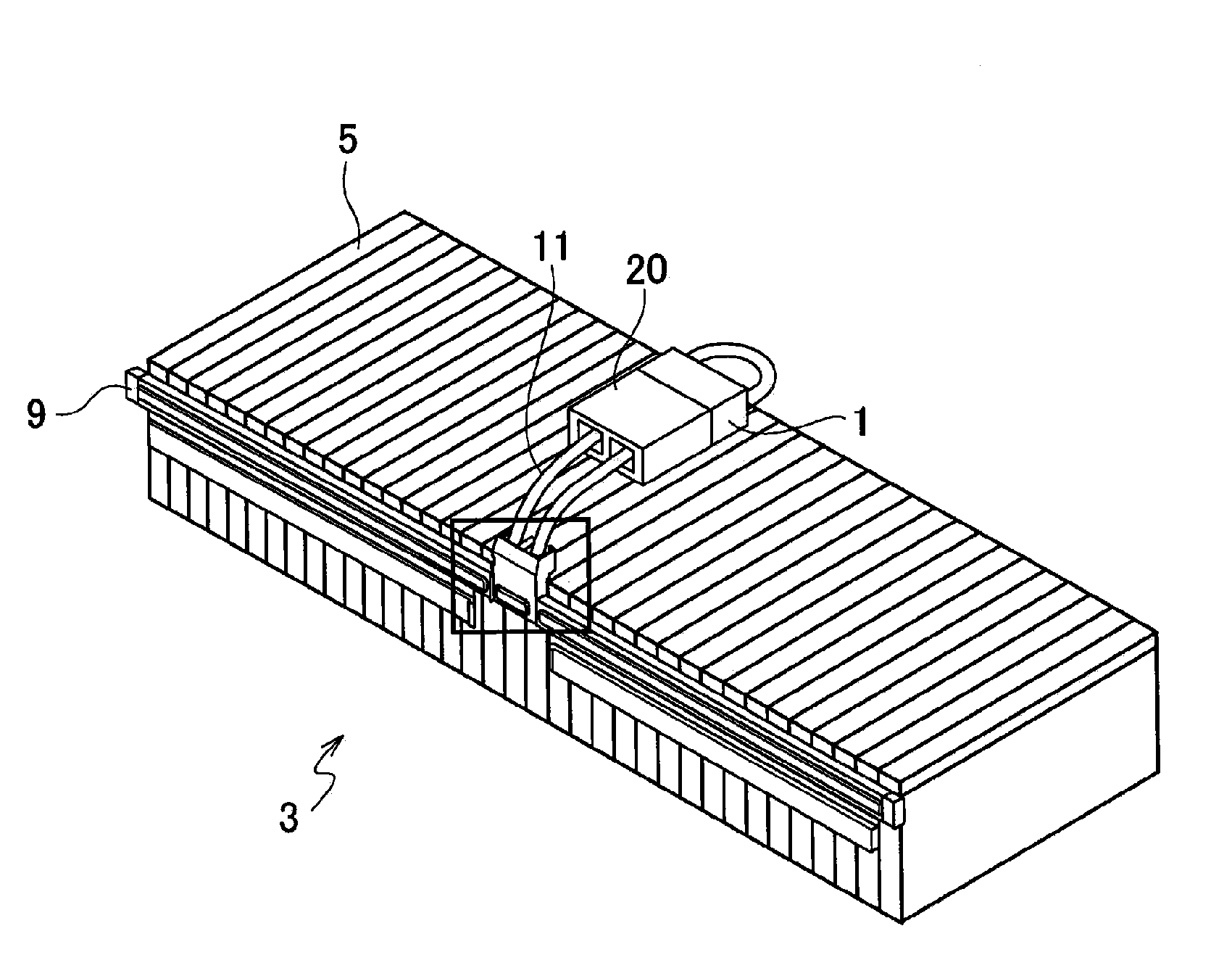 Structure for attaching service plug