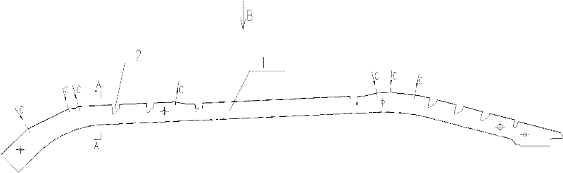 Forming process for stand column of stainless steel car body side wall