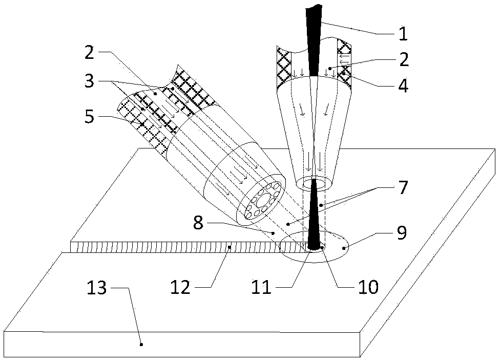 Laser-flame combination cutting method