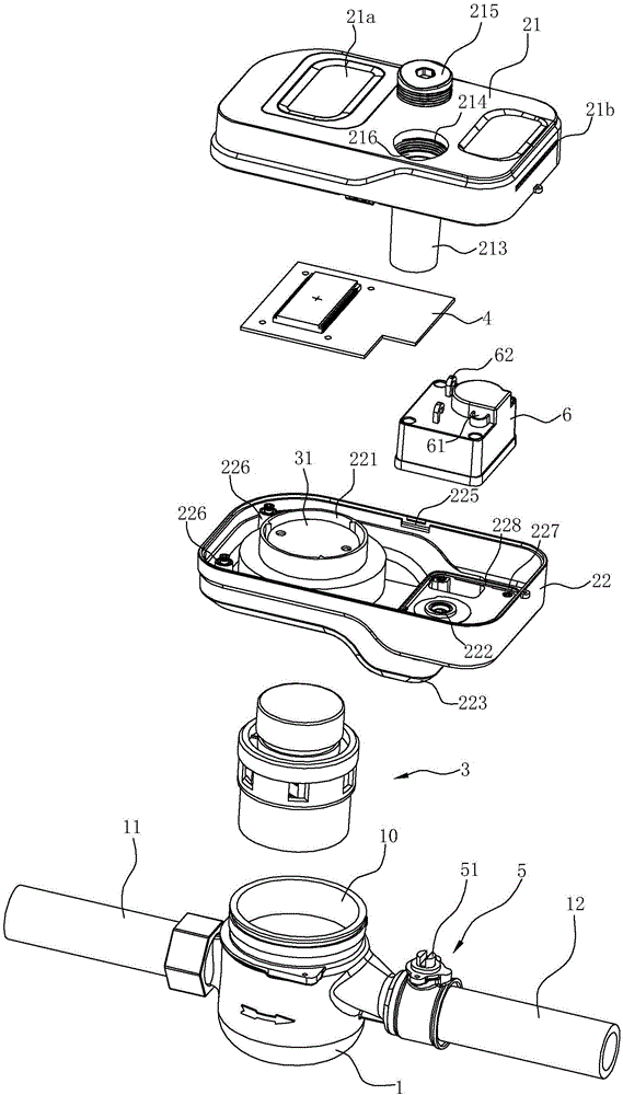 Electronic water meter with three-proofing function