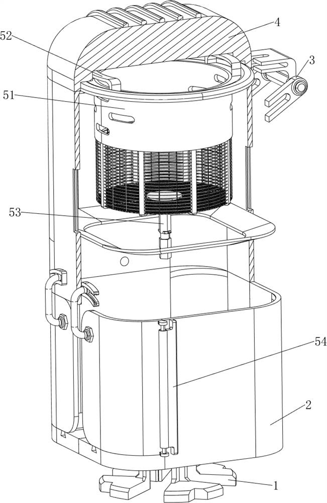 Dry-wet separation treatment device for kitchen waste