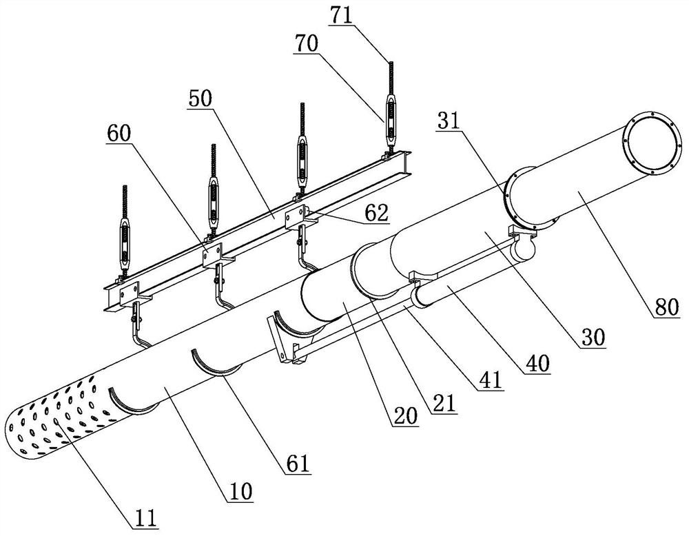 Telescopic gas extraction pipeline device