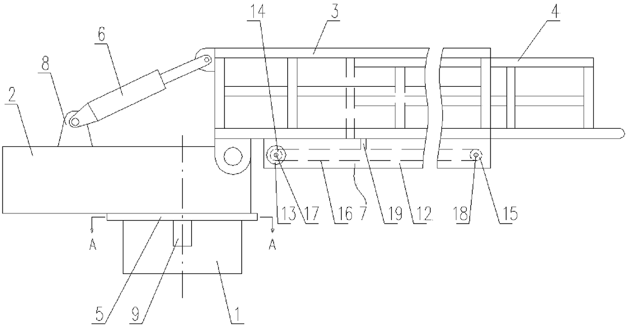 Gangway bridge with rotating, pitching and extending-retracting functions