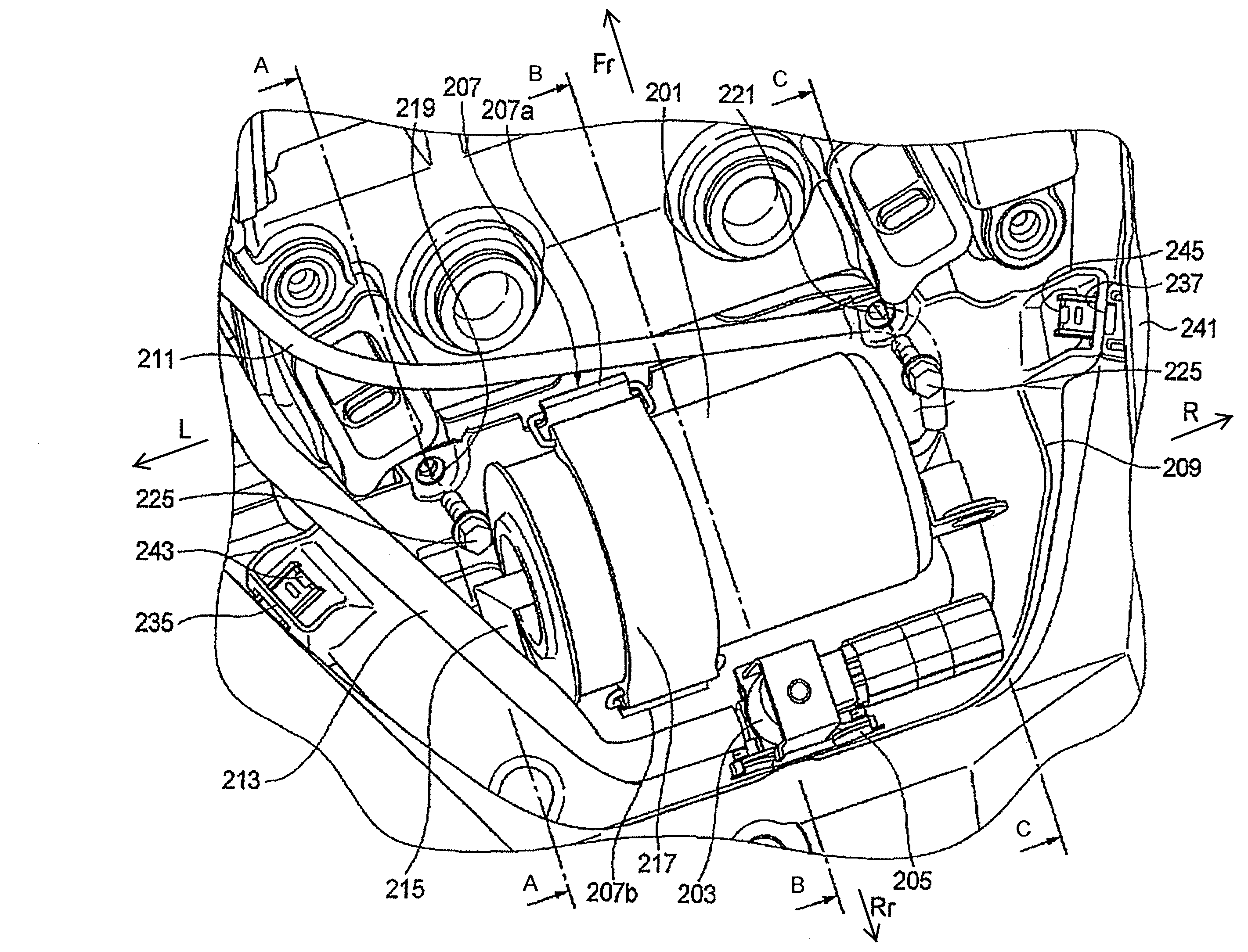 Canister mounting structure for a saddle-type vehicle, and vehicle incorporating same