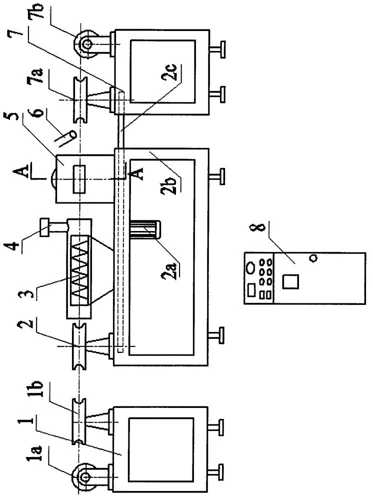 Plastic outer knurling machine of high-frequency induction heating type steel tube for handrail