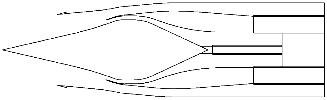 Ma0-5+ wide range precooling and ramjet combination engine axial symmetry adjustable air inlet channel