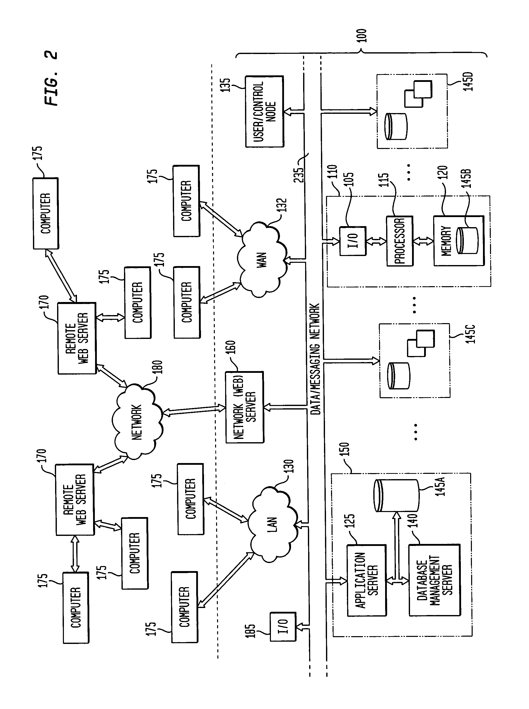 Distributed and interactive database architecture for parallel and asynchronous data processing of complex data and for real-time query processing