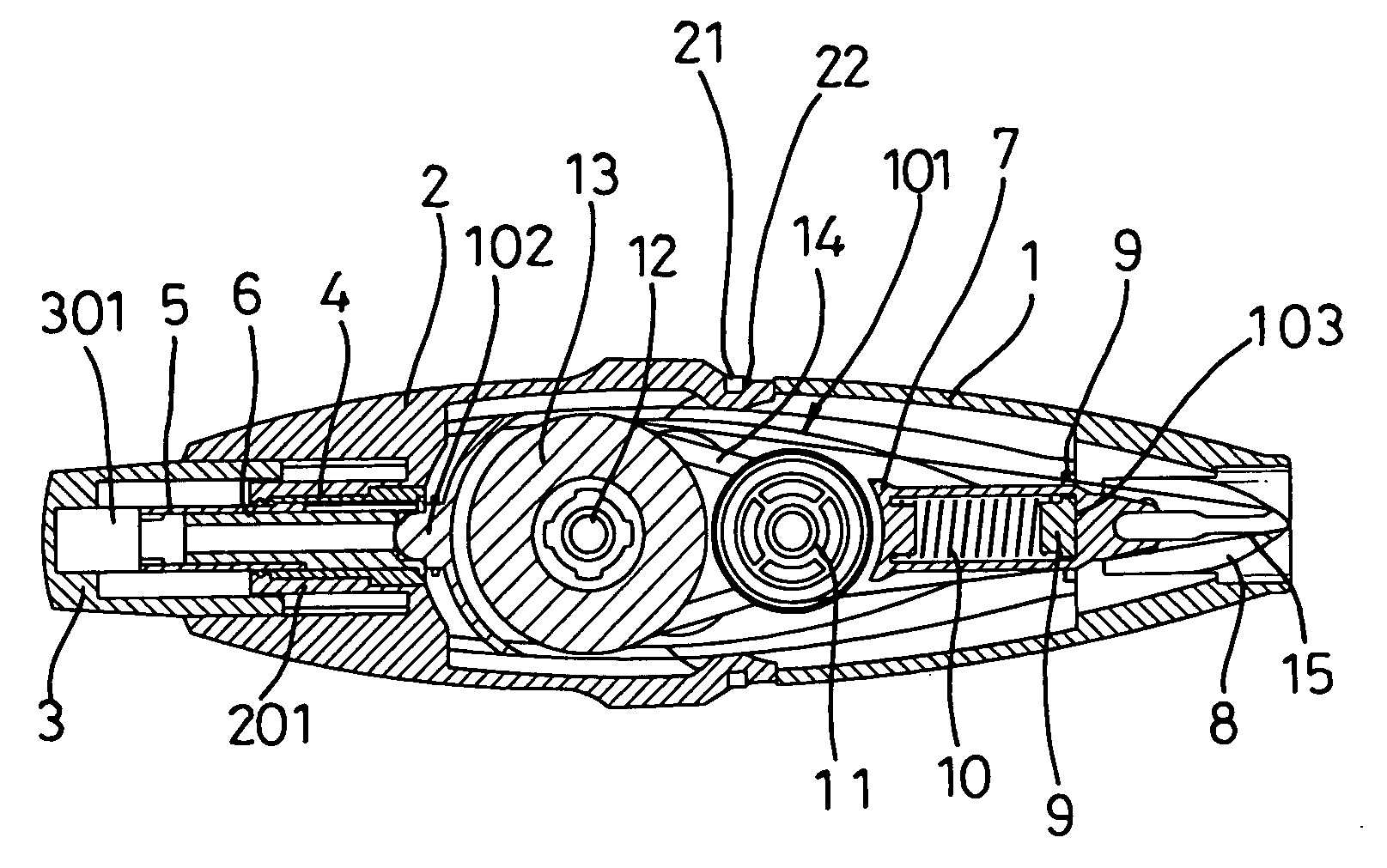 Pushbutton controlled correction tape assembly