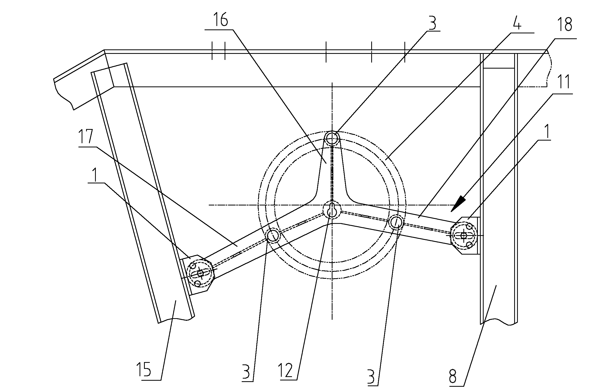 Positioning device for connecting parts of mounting tension carrier roller of handrail of escalator and method