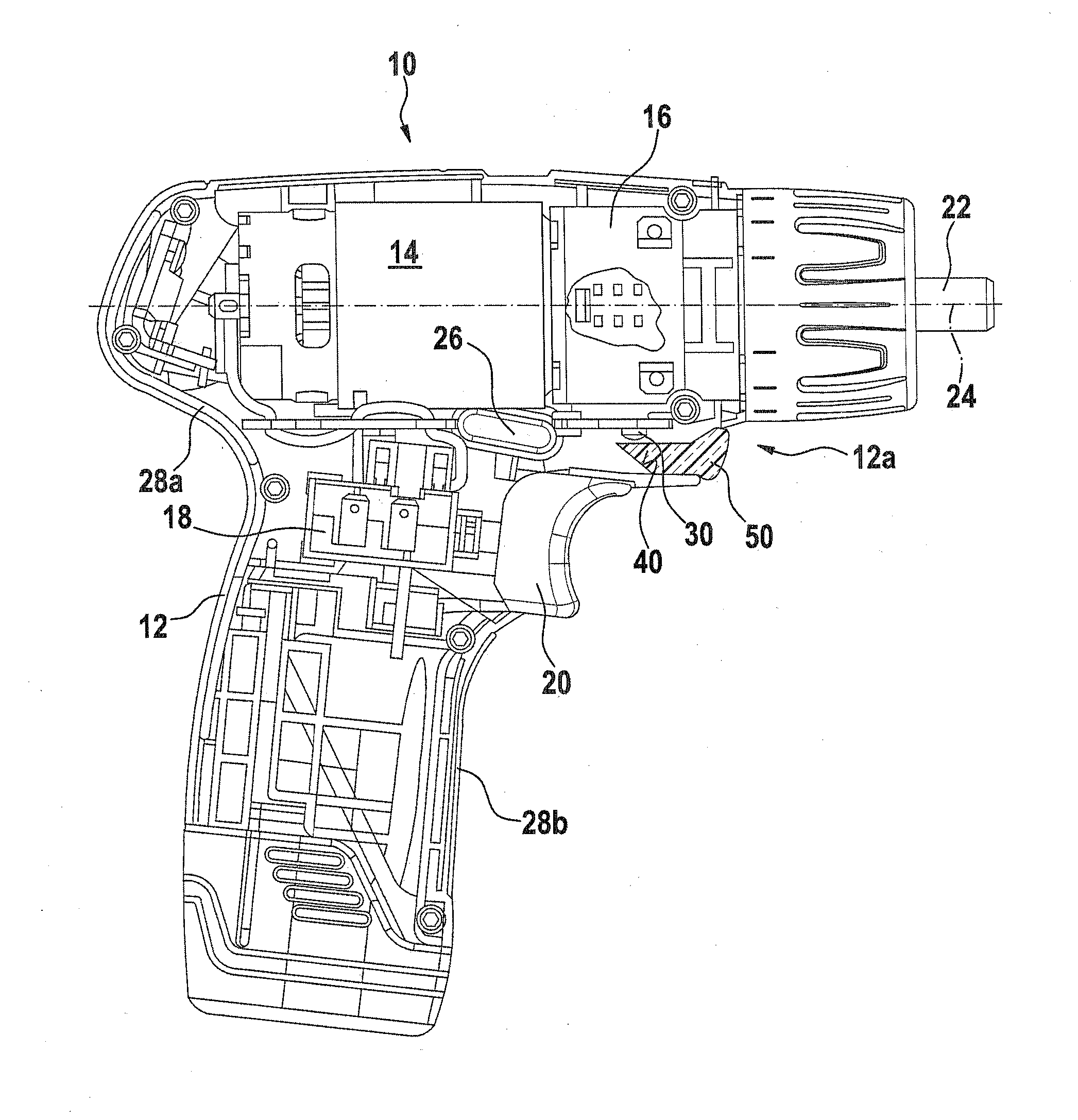 Power tool having a work field lighting system