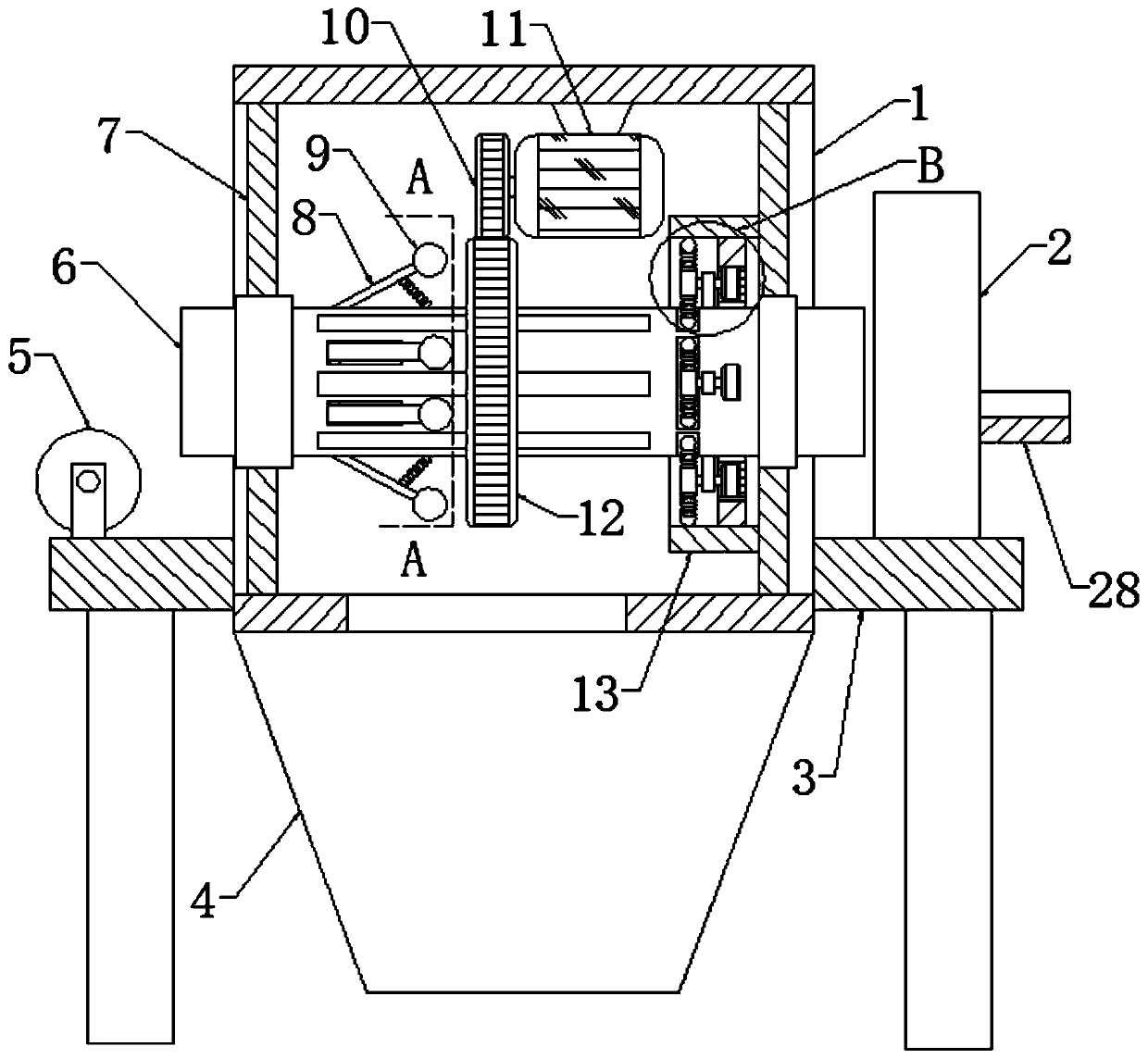 Equipment for removing cement on surfaces of steel pipes of scaffold for building