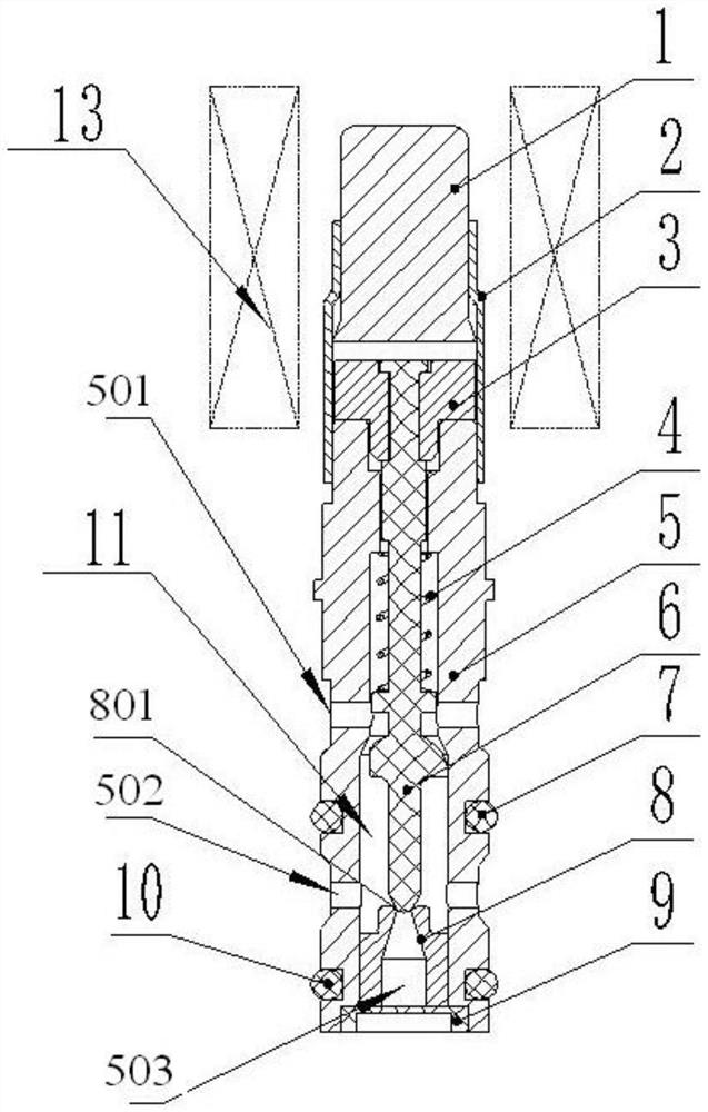 Hydraulic double-state electromagnetic valve for automobile braking system