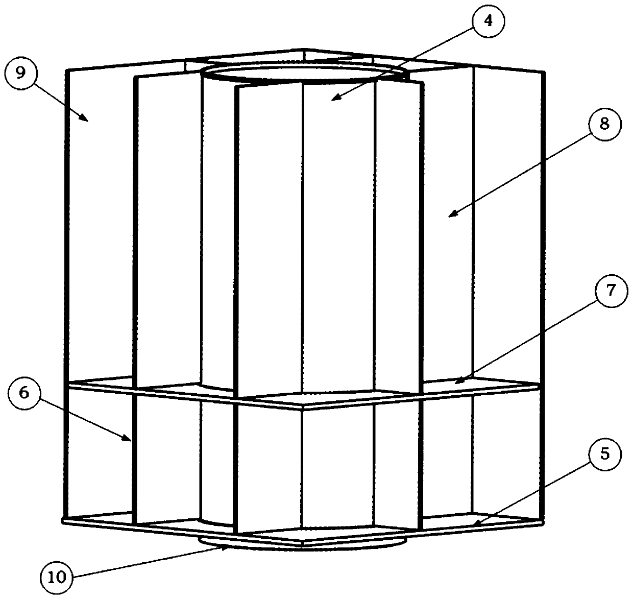 Satellite platform configuration with extensible truss node cabin