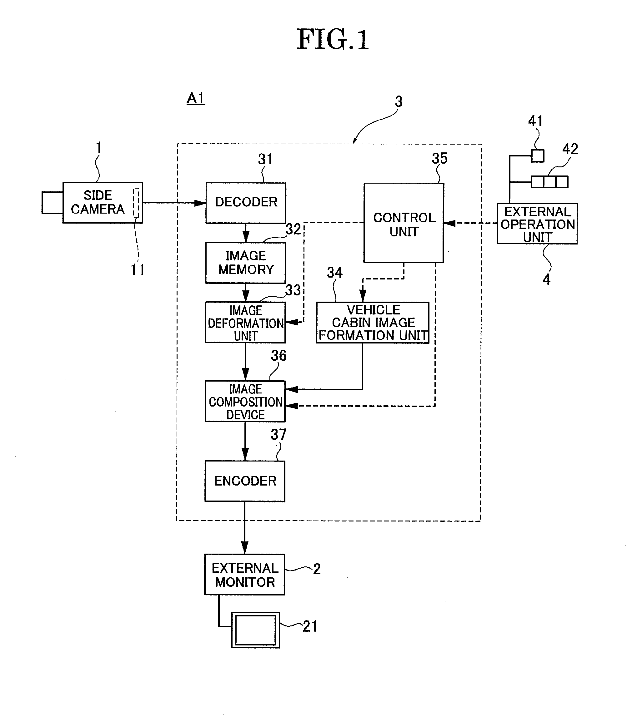 Blind-spot image display system for vehicle, and blind-spot image display method for vehicle