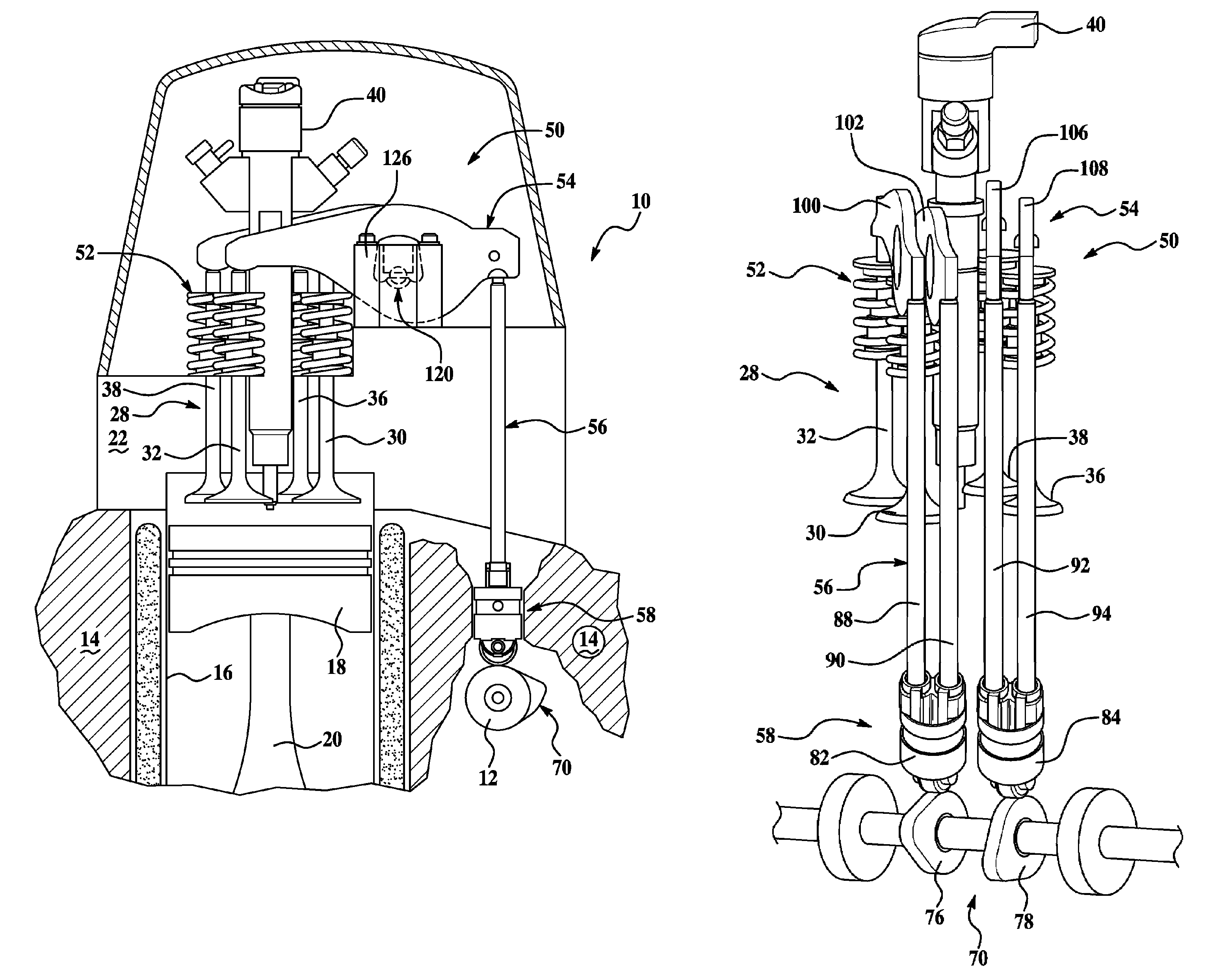 Engine and valvetrain with dual pushrod lifters and independent lash adjustment