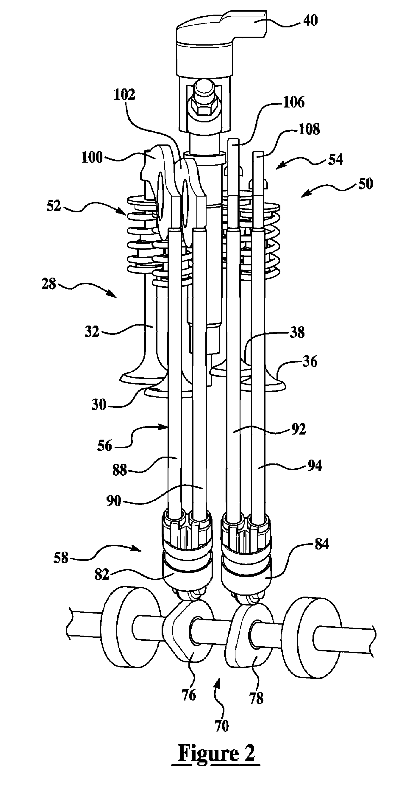 Engine and valvetrain with dual pushrod lifters and independent lash adjustment