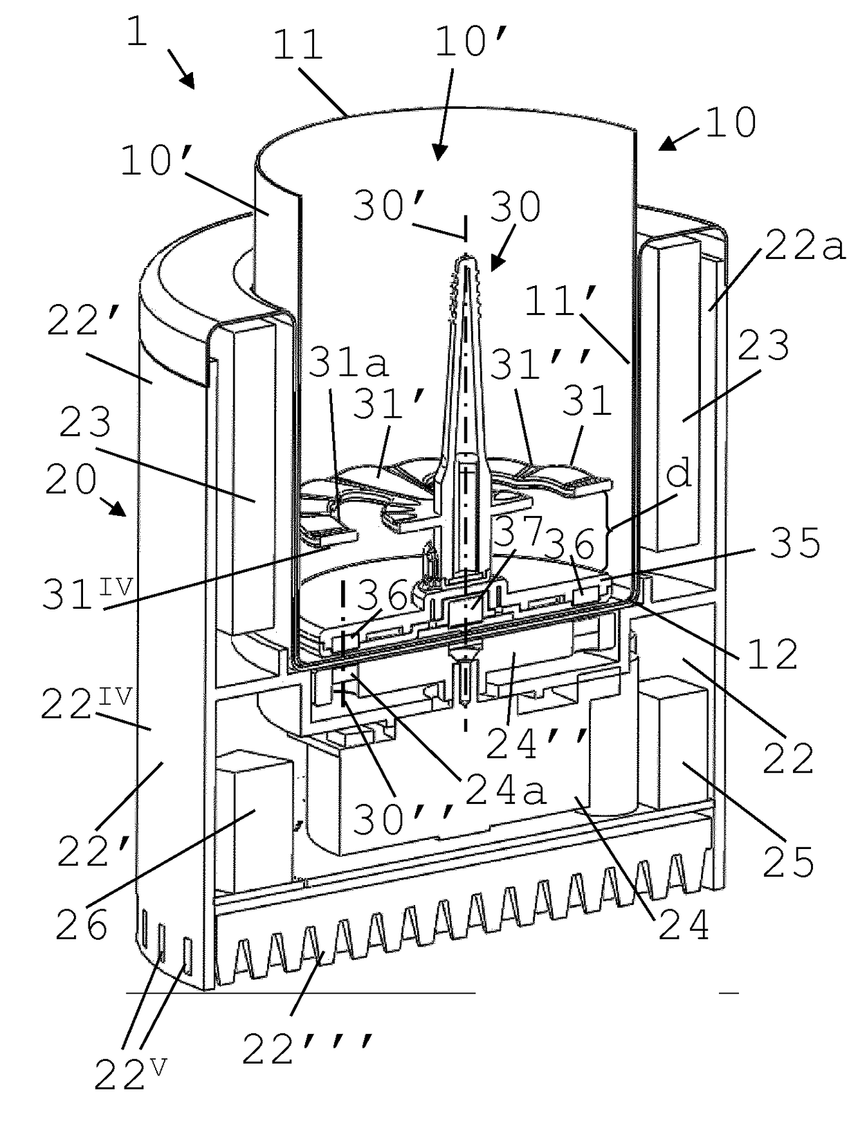 Machine for homogenising a food substance