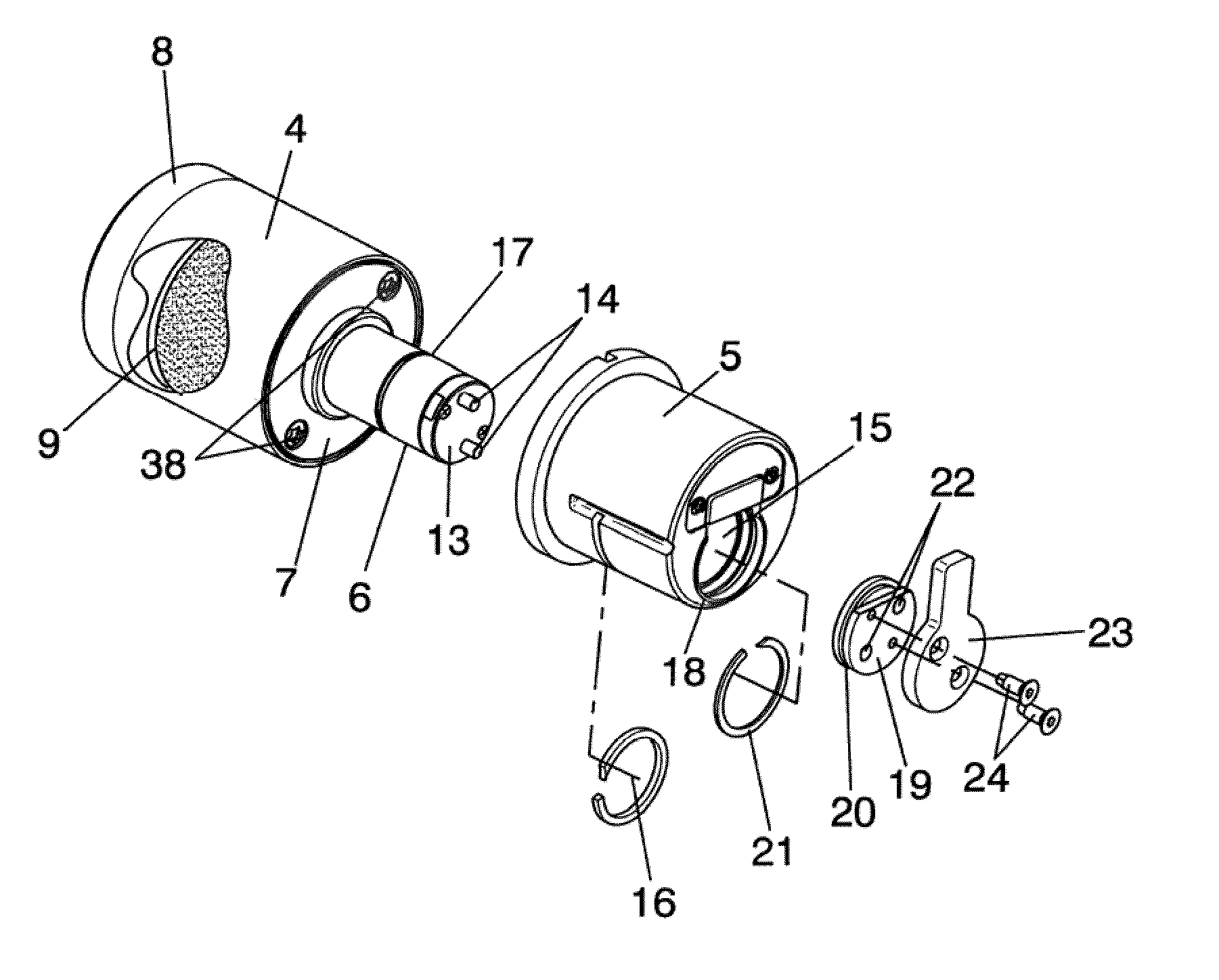 Electromechanical cylinder for lock