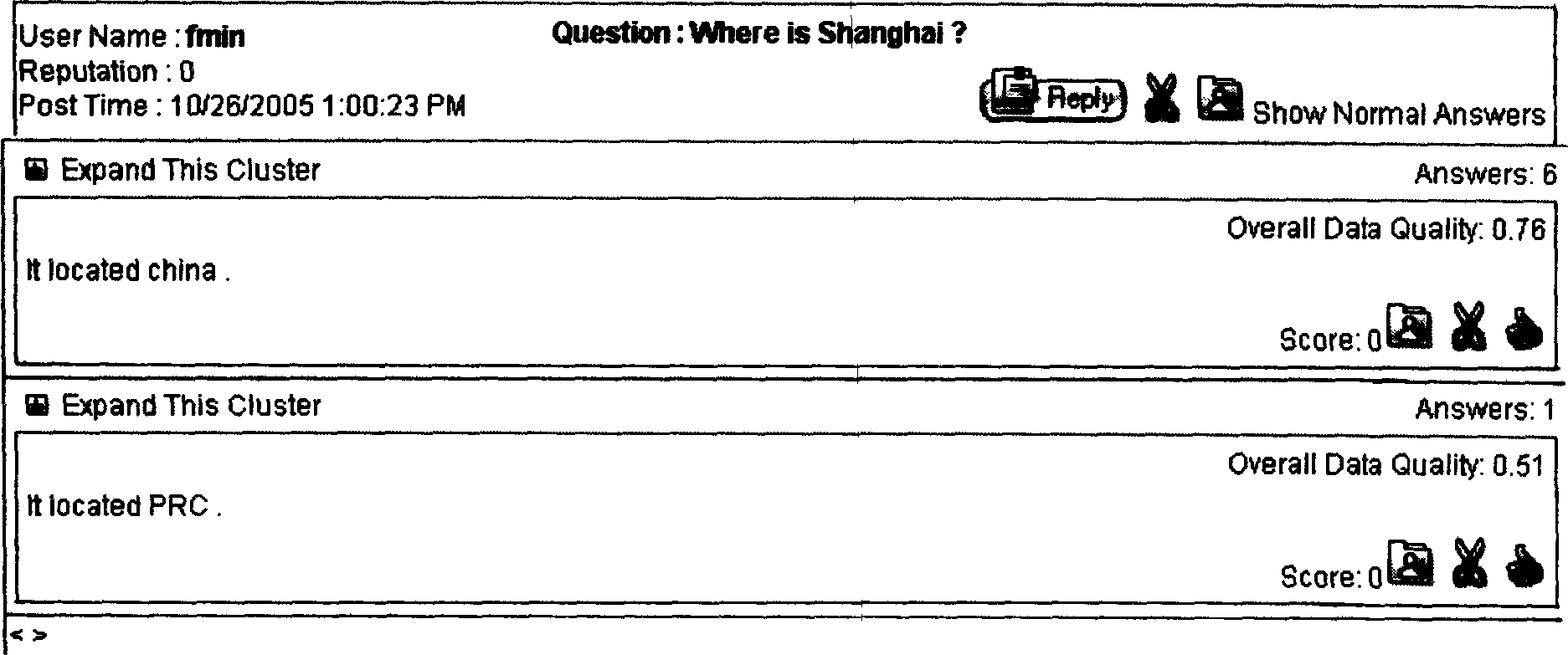 Display method and system for reading and browsing problem answers