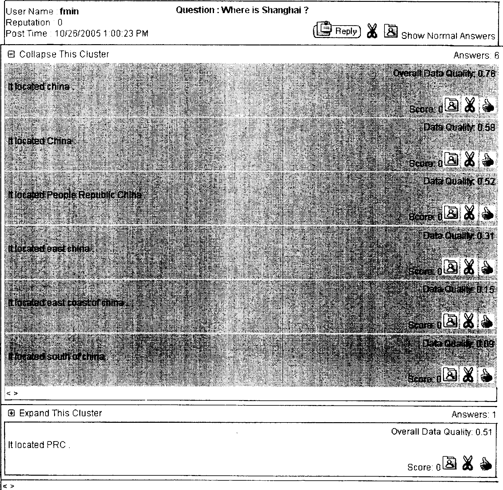 Display method and system for reading and browsing problem answers