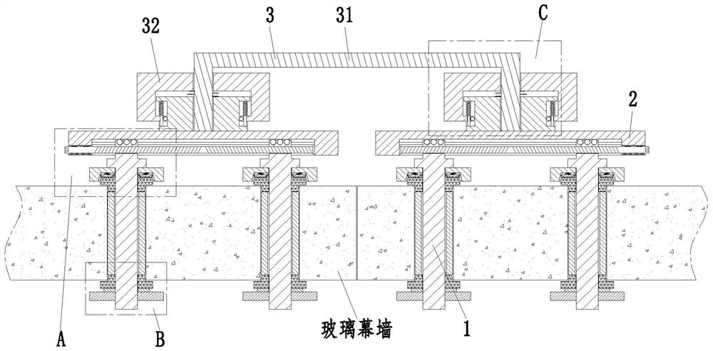 Stainless steel fixing connector for point-supported curtain wall