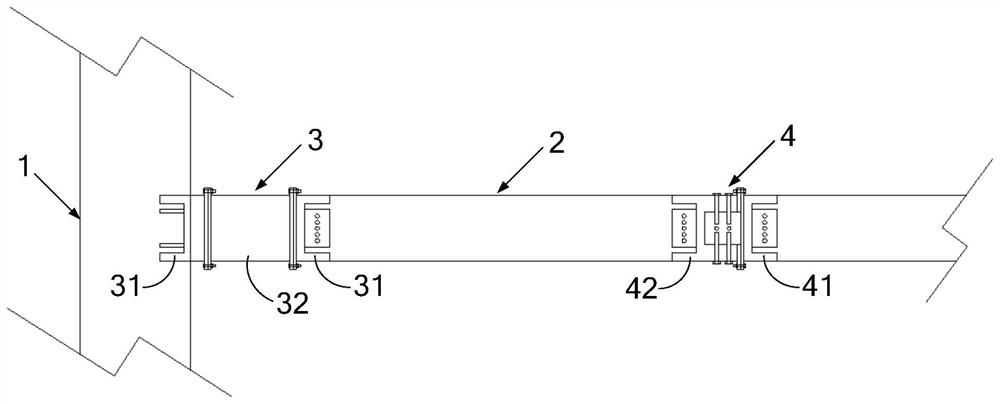 Concrete support mounting structure and mounting and dismounting method