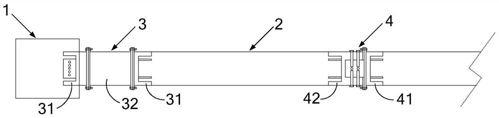 Concrete support mounting structure and mounting and dismounting method