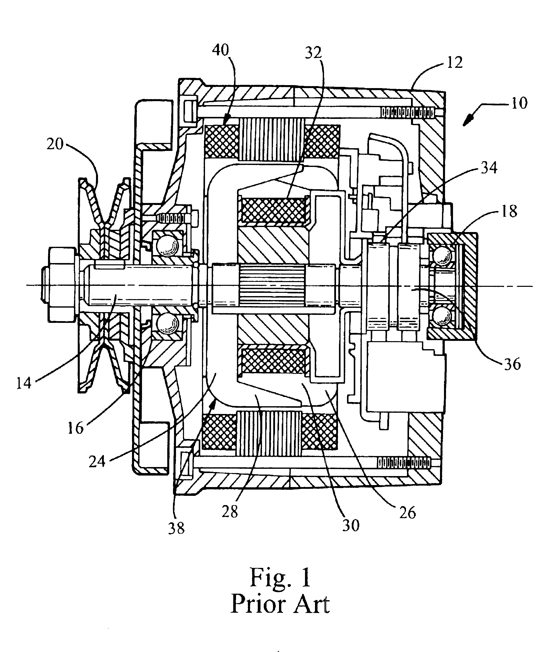 Claw-pole alternator with non-uniform air gap